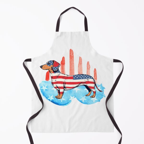 Item preview, dashhound Cute and Vintage Dachshund Art.With colors of usa designed and sold by swiftbinaries.