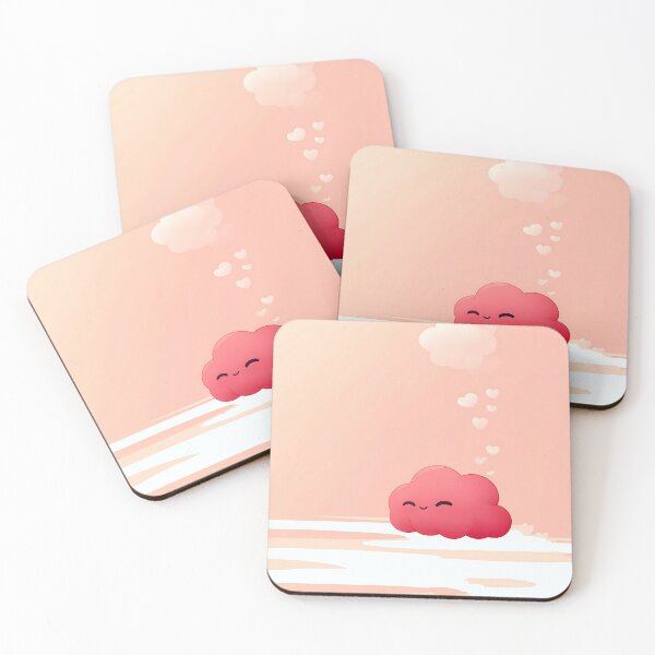 Item preview, Smiling Pink Cloud with Heart Background designed and sold by GoldenTealArts.