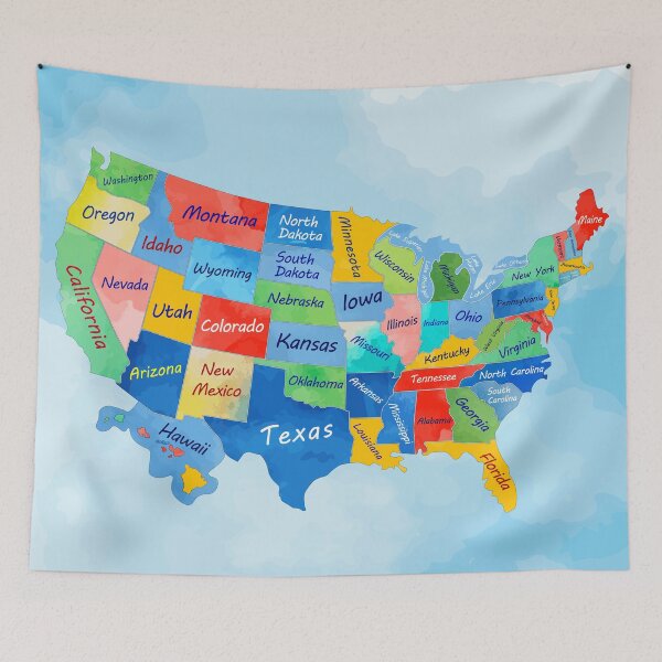 Item preview, USA MAP watercolor artwork designed and sold by LIRAZ ZIV.