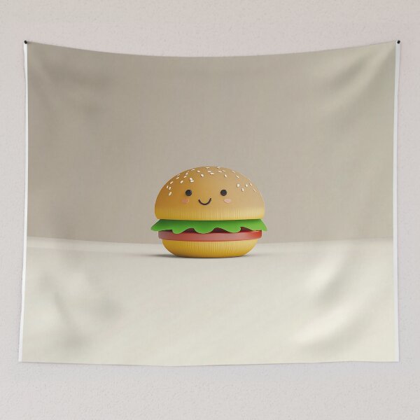 Item preview, Cute 3D Burger Illustration on White Background designed and sold by GoldenTealArts.