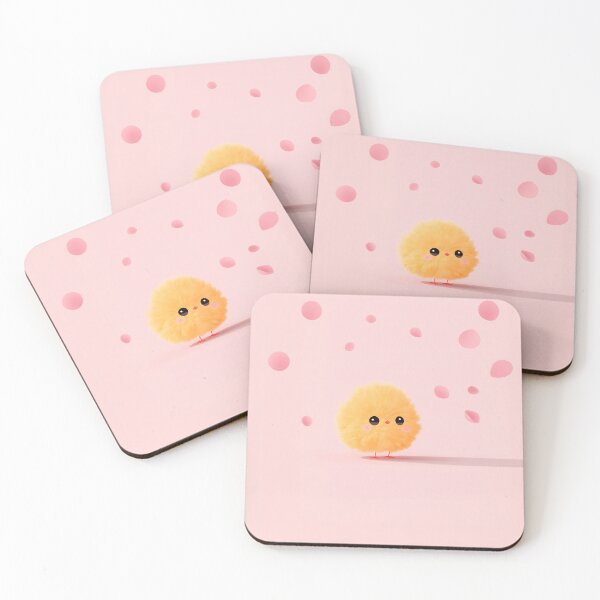 Item preview, Cute Yellow Chick with Pink Pastel Background designed and sold by GoldenTealArts.