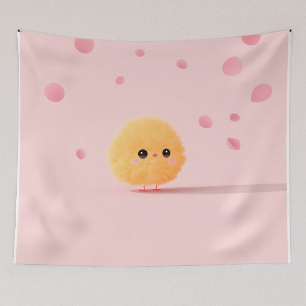 Item preview, Cute Yellow Chick with Pink Pastel Background designed and sold by GoldenTealArts.