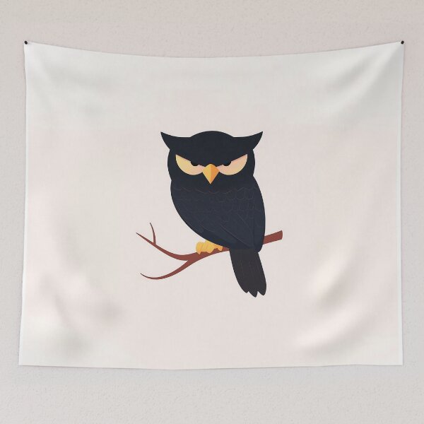 Item preview, Minimalist Owl Sitting on Branch Illustration designed and sold by GoldenTealArts.