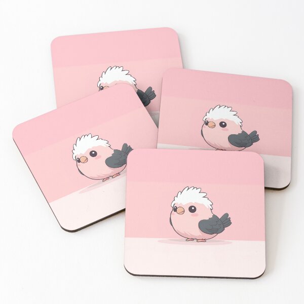 Item preview, Cute Pink and White Bird Illustration designed and sold by GoldenTealArts.