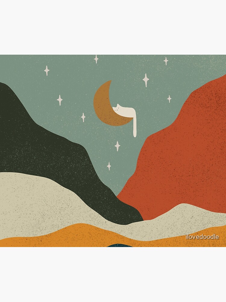 Thumbnail 6 of 6, Throw Blanket, Cat Landscape 203 designed and sold by ilovedoodle.