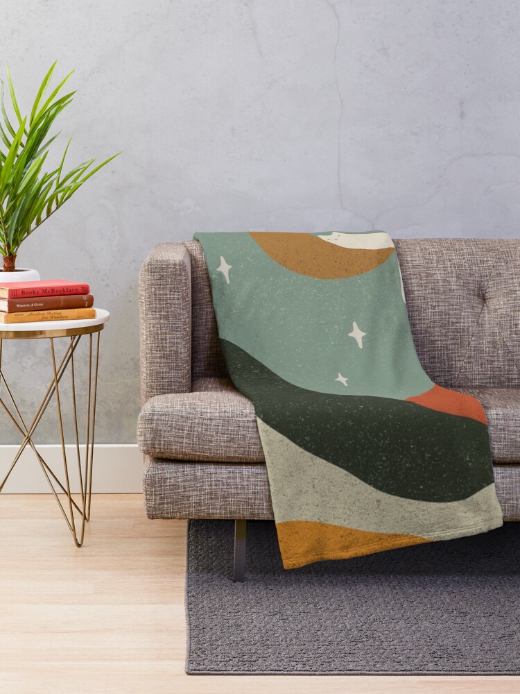 Thumbnail 2 of 6, Throw Blanket, Cat Landscape 203 designed and sold by ilovedoodle.