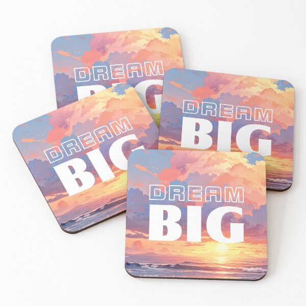 Item preview, Dream Big, with a sunrise in the background, pastel tones. designed and sold by johndesignwaves.