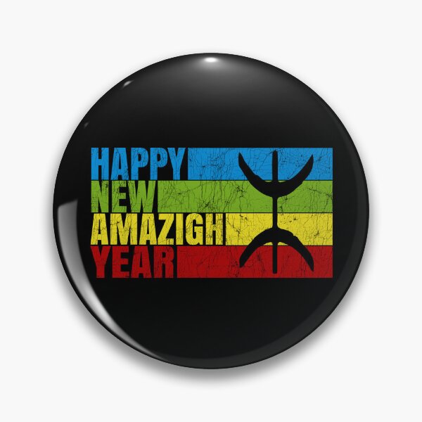 Artikelvorschau, Frohes neues Jahr, Amazigh 2975, Amazigh-Flagge, frohes Yennayer 2025, Berber-Tifinagh-Alphabet entworfen und verkauft von Stick-Artistry.