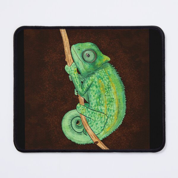 Item preview, A green Chameleon clings to a branch. designed and sold by Kanoknate.