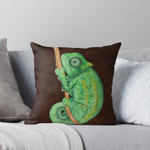 Item preview, A green Chameleon clings to a branch. designed and sold by Kanoknate.