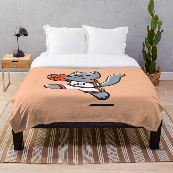 Item preview, Gray Cat Playing Basketball Illustration designed and sold by Ichi 100 Art.