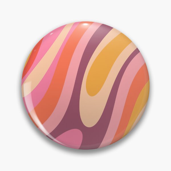 Item preview, Wavy Loops Retro Abstract Pattern Pink Purple Orange Mustard designed and sold by kierkegaard.