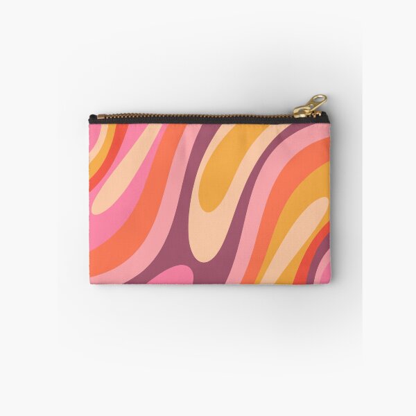 Item preview, Wavy Loops Retro Abstract Pattern Pink Purple Orange Mustard designed and sold by kierkegaard.