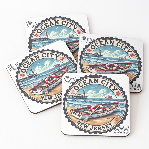 Item preview, Ocean City New Jersey NJ Retro Water Boat and Bridge designed and sold by devonclemon.