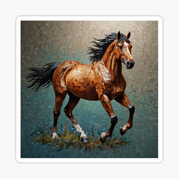 Item preview, A Running Horse in Abstract Mosaic Design designed and sold by NatysDesigns.