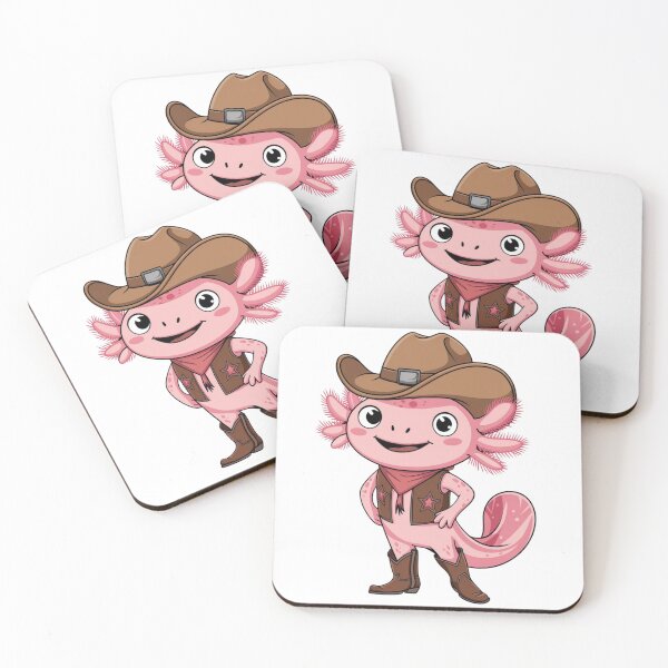 Item preview, Cheerful axolotl in cowboys hat and boots, leather vest, sheriff's star, cowgirls, country life, country music designed and sold by KolorellaS.