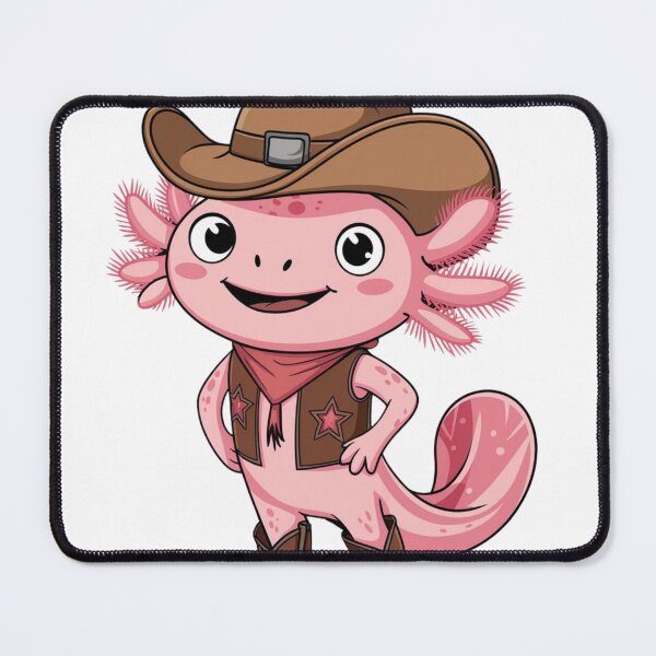 Item preview, Cheerful axolotl in cowboys hat and boots, leather vest, sheriff's star, cowgirls, country life, country music designed and sold by KolorellaS.
