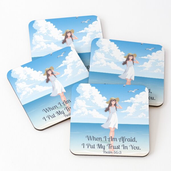 Item preview, When I am afraid, I put my trust in you. (2025 Year Text Girl & Ocean)  designed and sold by svarupa.