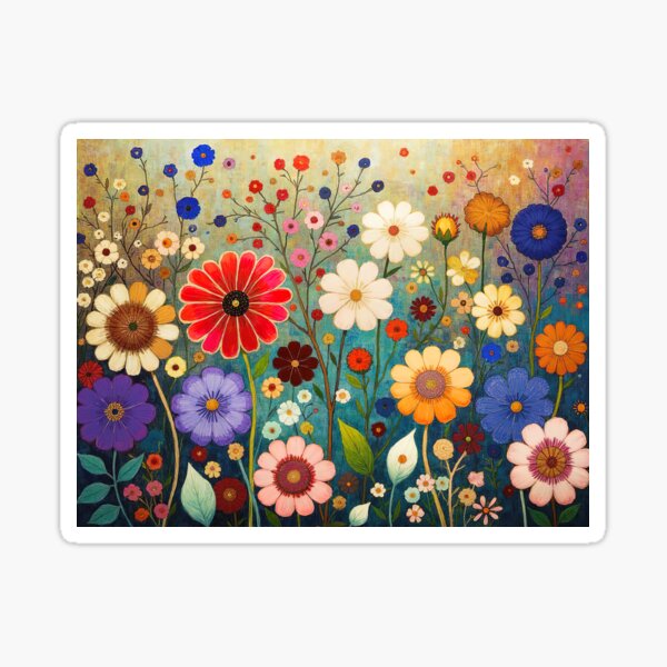 Aperçu de l'œuvre Jardin de fleurs de Klimt créée et vendue par maniacfitness.