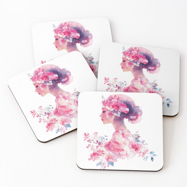 Item preview, Floral Watercolor Silhouette of a Woman designed and sold by FlyingDreamsArt.