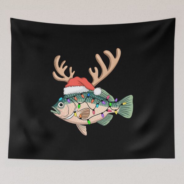 Item preview, Christmas Fish with Antlers and Santa Hat Funny Holiday Design designed and sold by Karsten Stier.