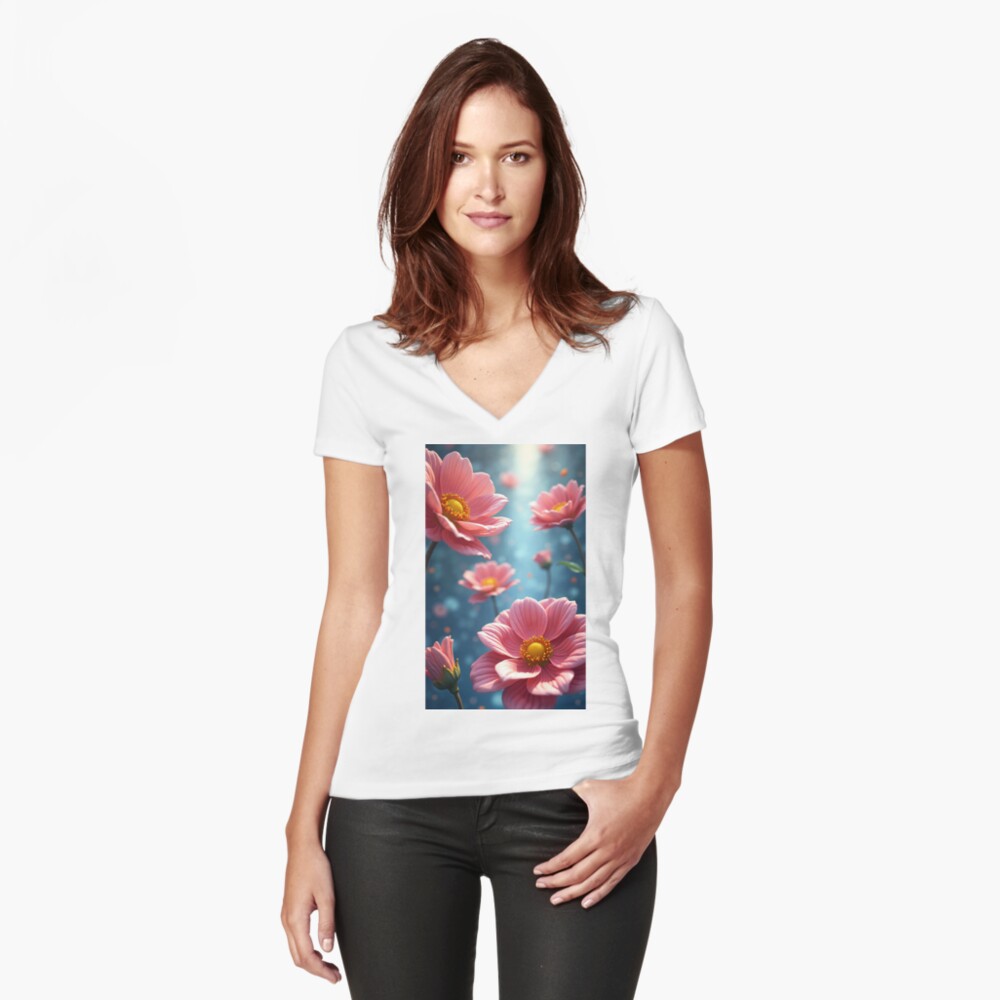 Item preview, Fitted V-Neck T-Shirt designed and sold by PlokGaming.