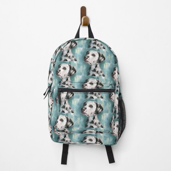 Item preview, Expressive painting of a Gorgeous Dalmatian on Teal Shade background designed and sold by ibadishi.