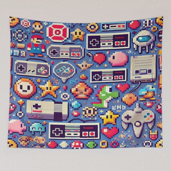 Item preview, Retro Pixel Party: "Classic gaming icons in bold pixelated designs." designed and sold by Imaginarium of Chaos falcon88 .