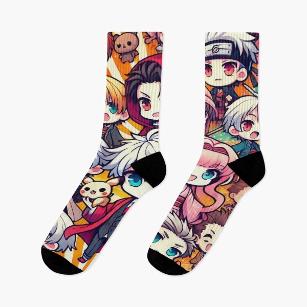 Item preview, Chibi Anime Frenzy: "Repeating kawaii chibi characters in colorful designs." designed and sold by Imaginarium of Chaos falcon88 .