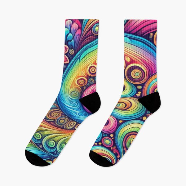 Item preview, Rainbow Psychedelic Flow: "Vibrant rainbow swirls in a hypnotic, retro design." designed and sold by Imaginarium of Chaos falcon88 .