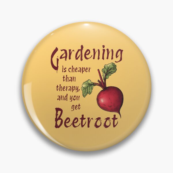 Item preview, Beetroot Gardening Art – Retro Garden Therapy Quote Print - Mustard Yellow designed and sold by CroesCreations.