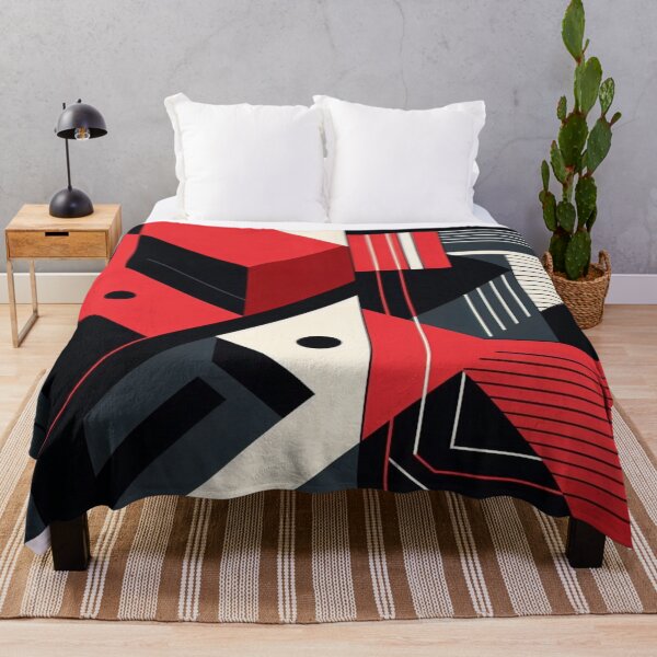 Item preview, Bold Geometry Wave: "Geometric shapes in red and black tones for a modern, vibe." designed and sold by Imaginarium of Chaos falcon88 .