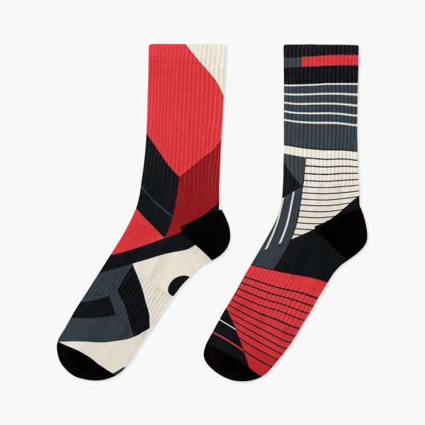 Item preview, Bold Geometry Wave: "Geometric shapes in red and black tones for a modern,  vibe." designed and sold by Imaginarium of Chaos falcon88 .