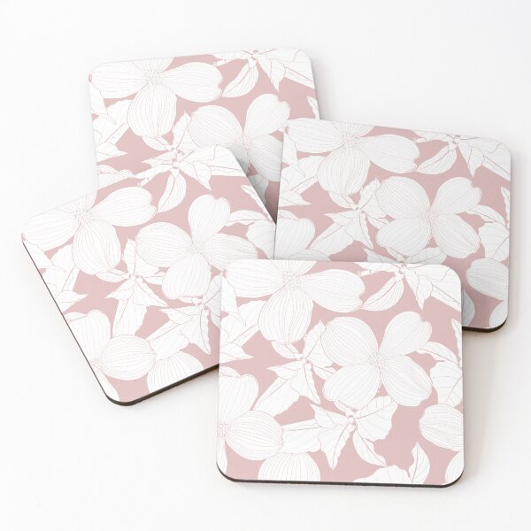 Item preview, Dogwood branch with flowers seamless pattern. Cornus florida.  Line drawing.  designed and sold by MatyKotiv.