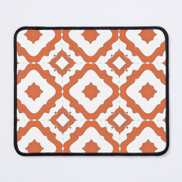 Item preview, Geometric pattern in warm orange and peach tones with floral motifs 11 designed and sold by AneissPiaf.