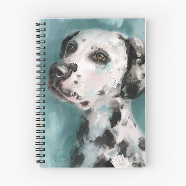 Item preview, Expressive painting of a Gorgeous Dalmatian on Teal Shade background designed and sold by ibadishi.