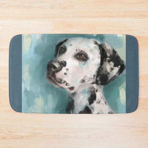 Item preview, Expressive painting of a Gorgeous Dalmatian on Teal Shade background designed and sold by ibadishi.