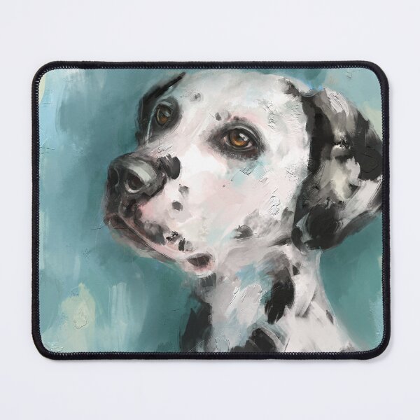 Item preview, Expressive painting of a Gorgeous Dalmatian on Teal Shade background designed and sold by ibadishi.