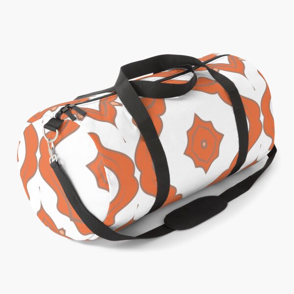 Item preview, Geometric pattern in warm orange and peach tones with floral motifs 11 designed and sold by AneissPiaf.