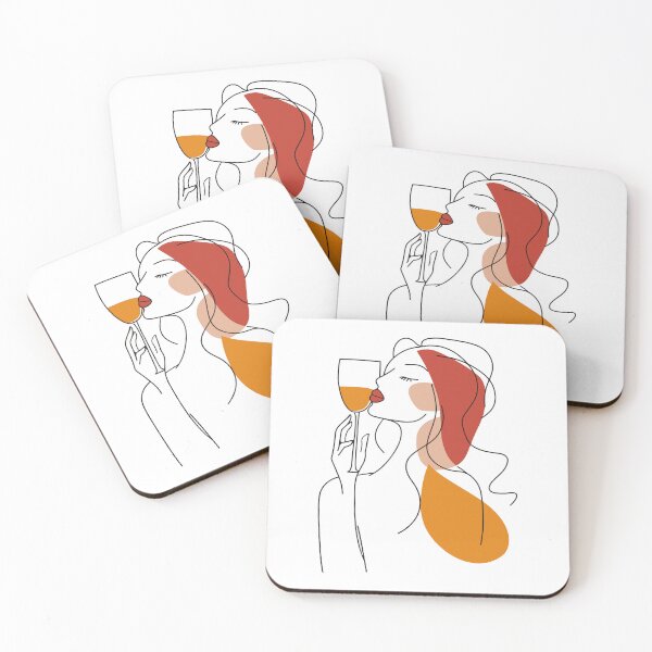 Item preview, Elegant Lady Wine Art - Modern Line Drawing, Abstract Minimalist Wall Decor for Wine Lovers designed and sold by House Of Roza.