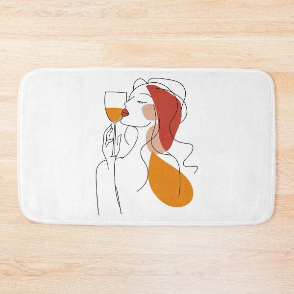 Item preview, Elegant Lady Wine Art - Modern Line Drawing, Abstract Minimalist Wall Decor for Wine Lovers designed and sold by House Of Roza.