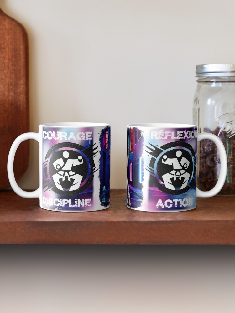Aperçu 2 sur 6. Mug à café avec l'œuvre BUSHIDO. créée et vendue par Vinidal.