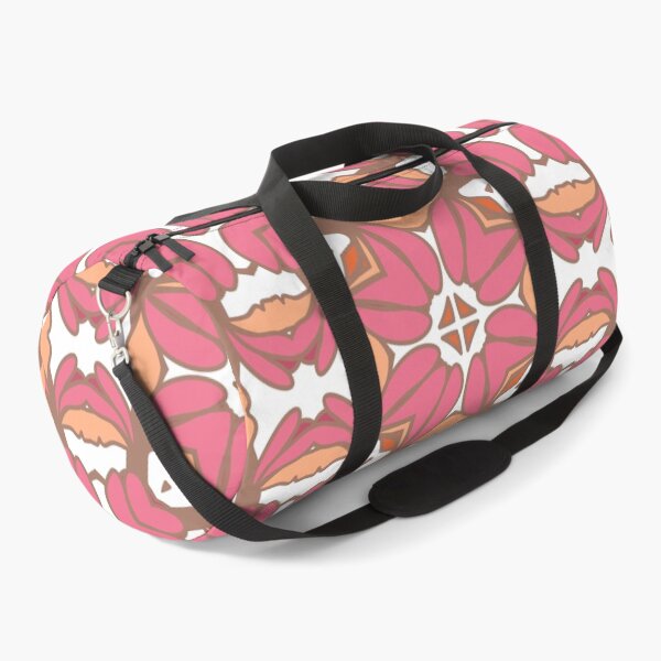 Item preview, Geometric pattern in warm orange and peach tones with floral motifs 13 designed and sold by AneissPiaf.