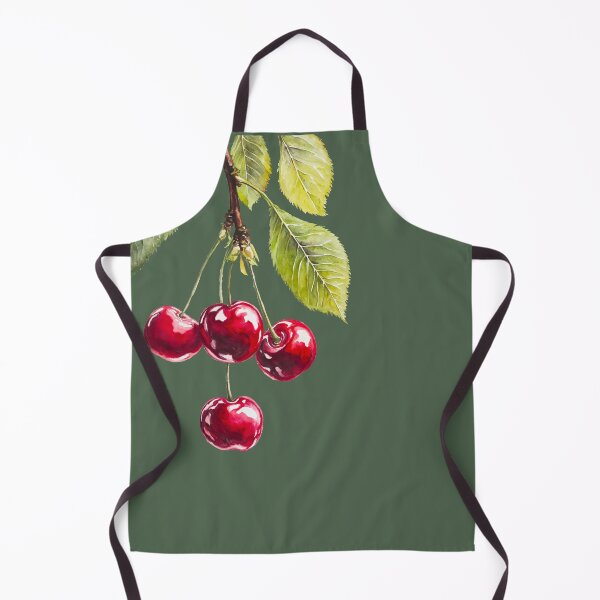 Item preview, Watercolor Style Cherry Artwork with Green Leaves. Botanical Illustration of Cherries with Detailed Leaves designed and sold by Anastasiia Yurevych.
