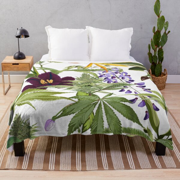 Item preview, Cannabis leaf, plant and exotic tropical flowers. Marijuana legalize symbol. designed and sold by MatyKotiv.