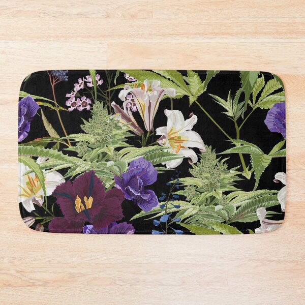 Item preview, Cannabis leaf, plant and exotic tropical flowers. Marijuana legalize symbol. designed and sold by MatyKotiv.