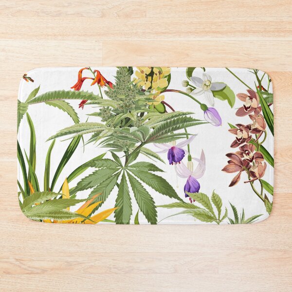 Item preview, Cannabis leaf, tropical flowers. Marijuana legalize symbol. designed and sold by MatyKotiv.