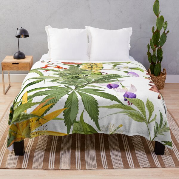 Item preview, Cannabis leaf, tropical flowers. Marijuana legalize symbol. designed and sold by MatyKotiv.