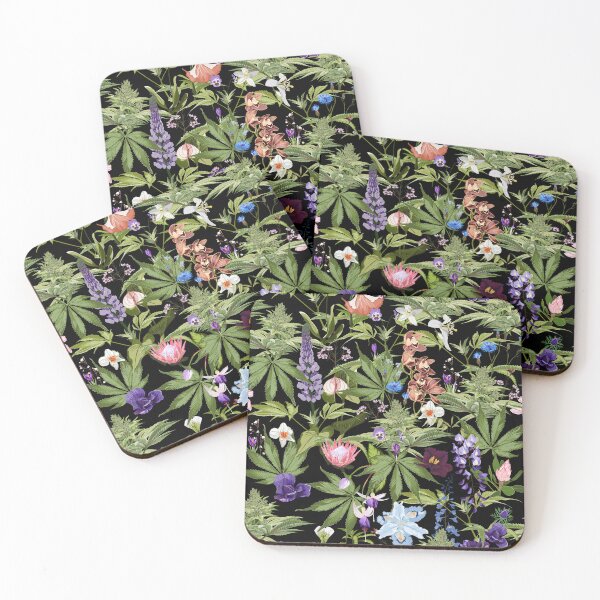 Item preview, Cannabis leaf, tropical flowers. Marijuana legalize symbol. designed and sold by MatyKotiv.