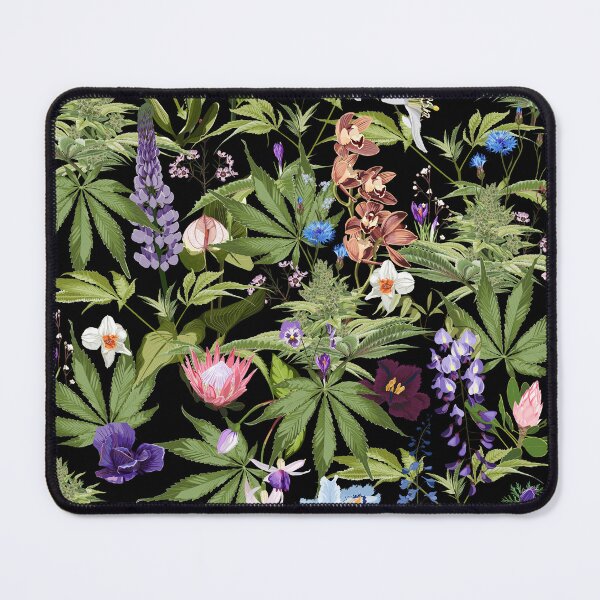 Item preview, Cannabis leaf, tropical flowers. Marijuana legalize symbol. designed and sold by MatyKotiv.